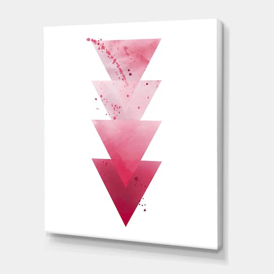 Designart - Red Triangles Abstract Geometric Art Composition